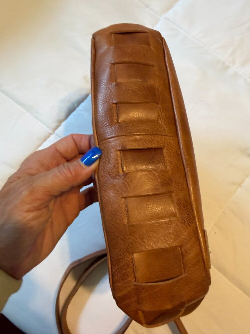 Bed Stu Orchid Woven Leather Versatile Crossbody Bag Tan Brown Leather - Picture 16 of 16